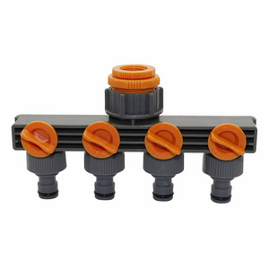 4 Way Plastic Garden Hose Faucet Splitters with Valve