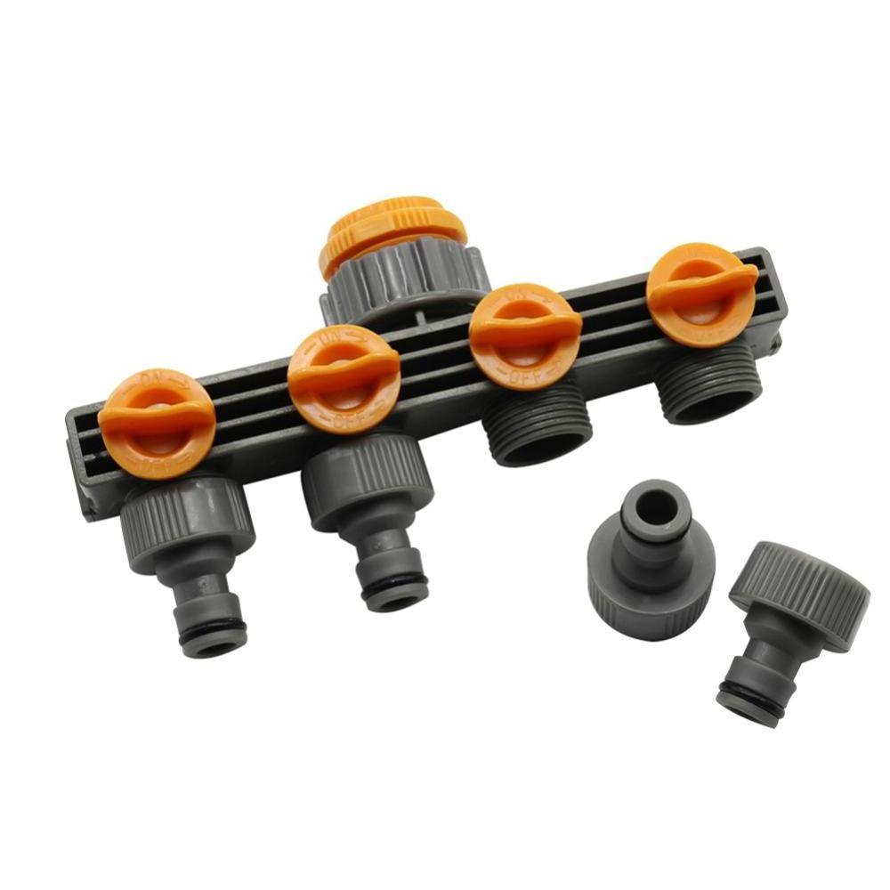 4 Way Plastic Garden Hose Faucet Splitters with Valve