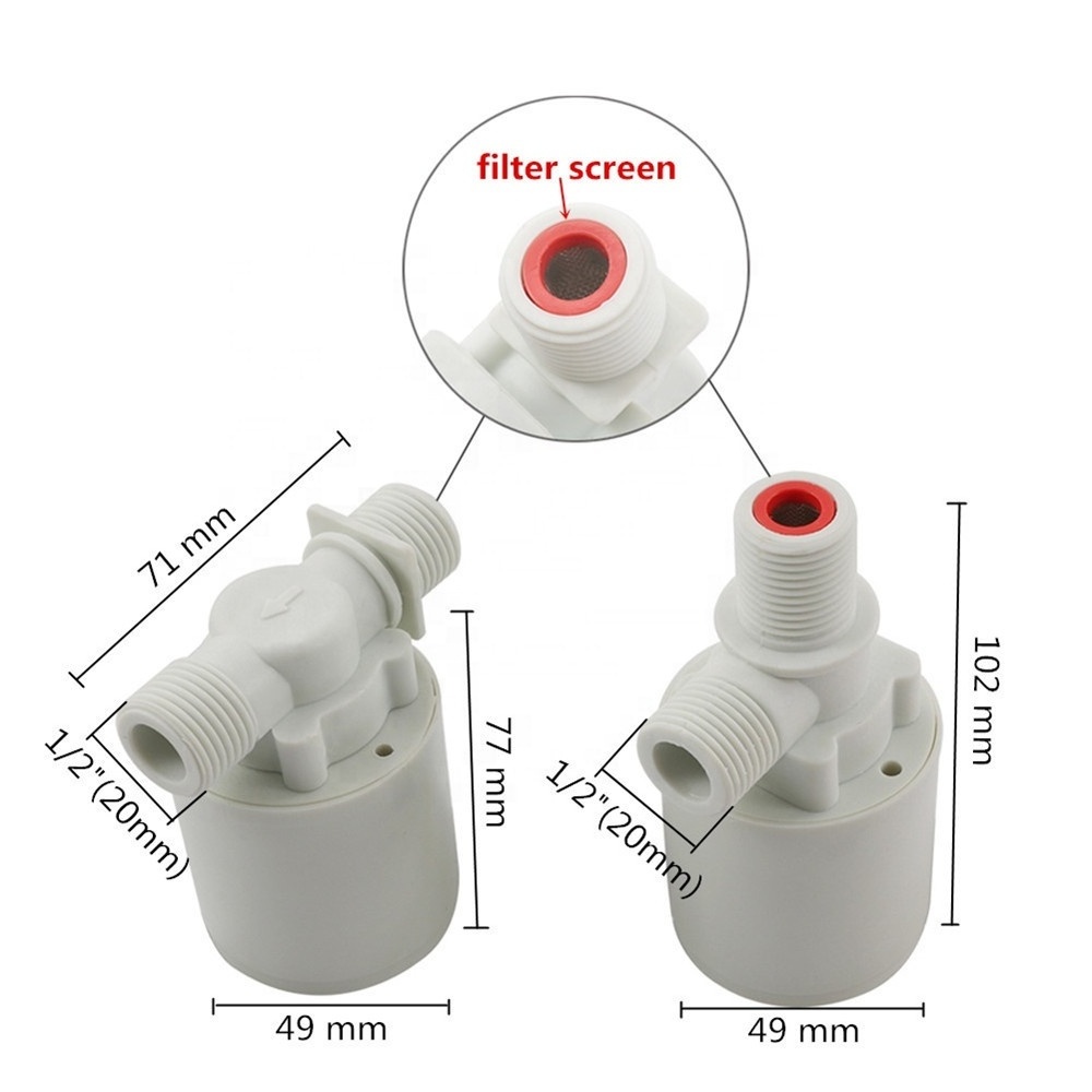 1/2 Inch Automatic Tank Inside Plug-in Water Tower Floating Level Control Valve ball Free Inlet Outlet Valve