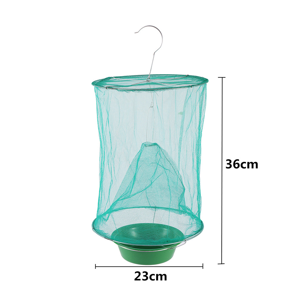 Reusable Plastic Fly Catcher Killer Pest Control Trap Cage Ranch Outdoor Hanging Fly Trap Net for Mosquitoes