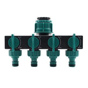 1/2" 3/4" 1" 4 Way Garden Hose Tap Splitters with Valve