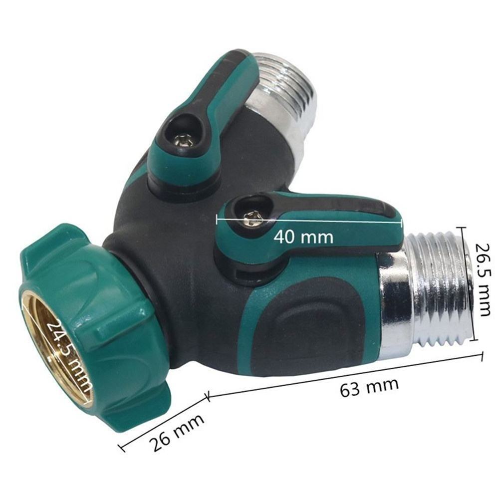 Garden Hose Splitter Hose 2 Ways Water 3/4 inch thread Faucet Y Shape Valve Coupling