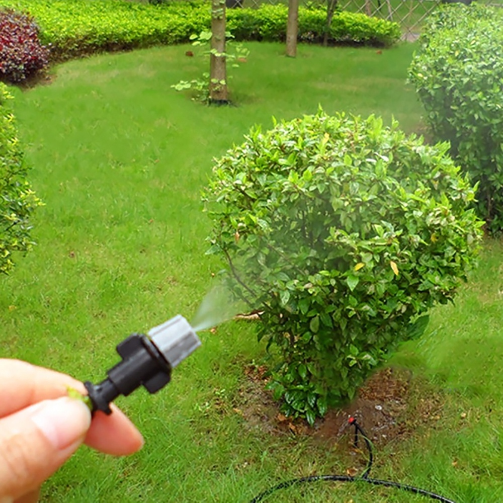 Gray Plastic Spray Greenhouse Misting Cooling Micro Irrigation Fog Nozzle Connect 4/7mm Hose With Single Barb Atomizing Nozzle