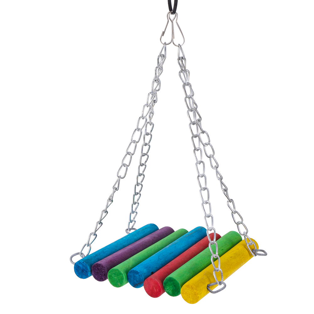 Parrot Swing Chewing Training Toys Hanging Hammock Parrot Cage Bell Perch Toys Bird Toys Set