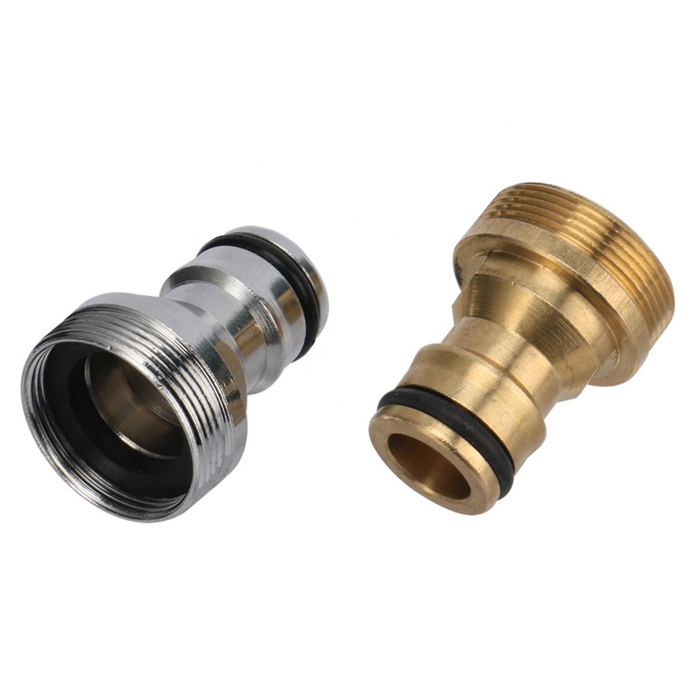 M22 Female M24 Male Thread Stainless Steel Brass Nipple Quick Water Hose Connector Faucet Adapter Coupling Joint