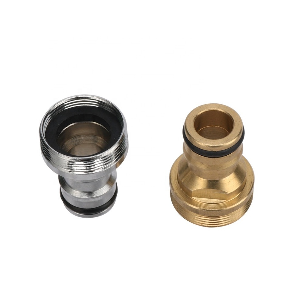 M22 Female M24 Male Thread Stainless Steel Brass Nipple Quick Water Hose Connector Faucet Adapter Coupling Joint