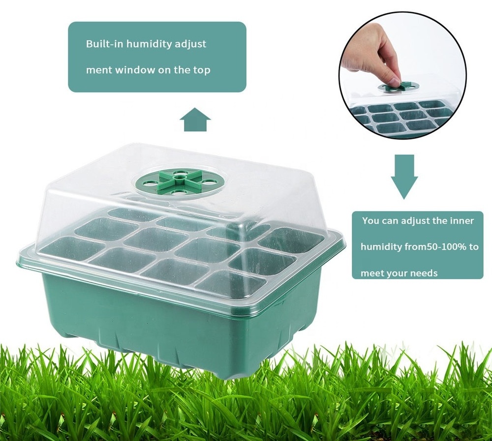 Garden Plant Nursery Pot Grow Box With Lid 6 12 Cell Germination Starter Seedling Tray With Dome