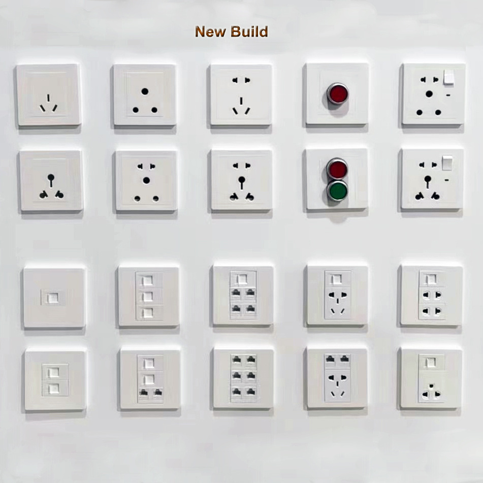 UK Standard Electrical Power Outlet Safety Socket Wall Switch and slimy Socket