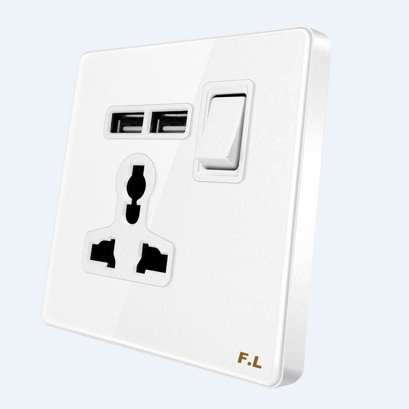 wall switches electrical modern surface mounted 2gang 13A double socket