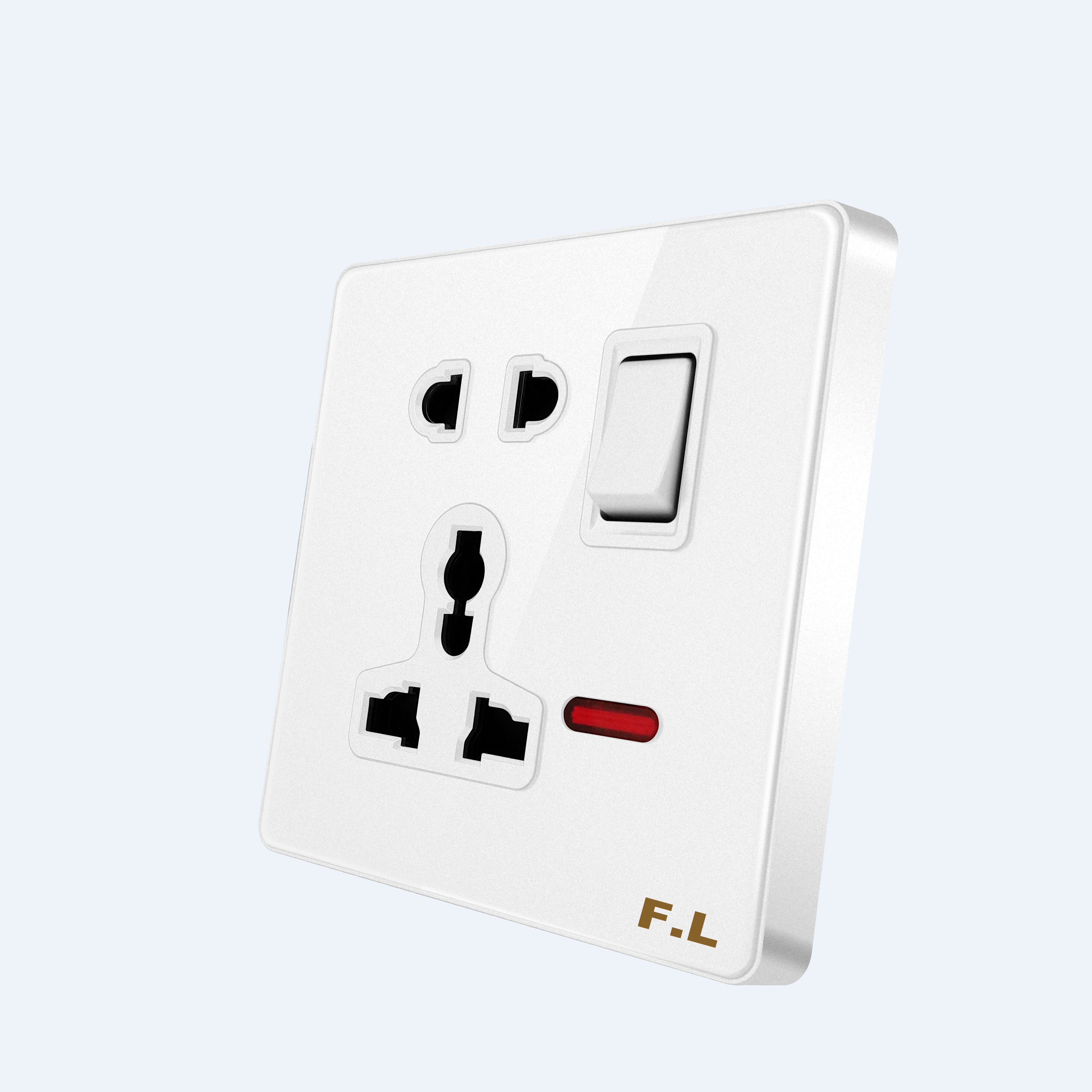 wall switches electrical modern surface mounted 2gang 13A double socket