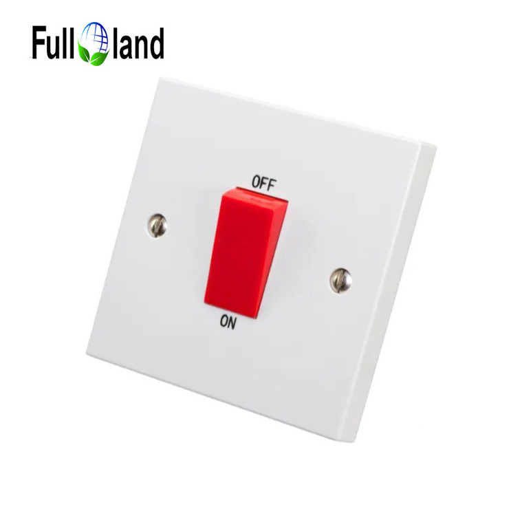 British standard 1 gang 45A DP electrical wall switch with indicator