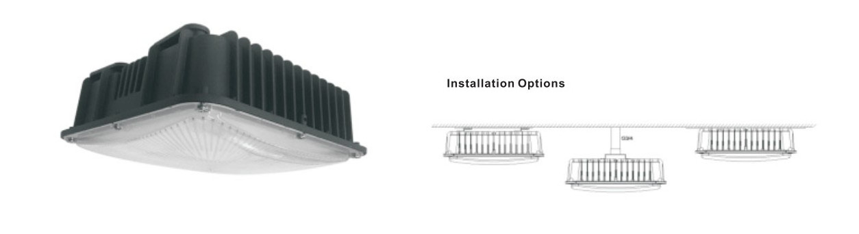 75W LED  light for Petrol Station with IP 65 waterproof cUL/DLC/CE low priofile parking garage light