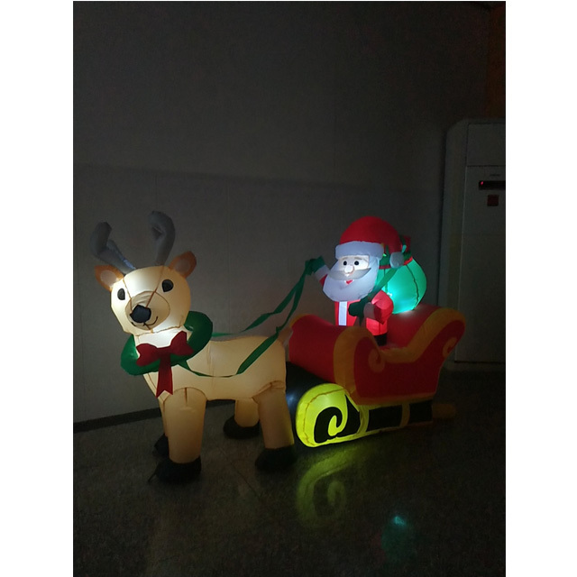 Holiday inflatable Santa Reindeer Sleigh for Christmas decoration toy