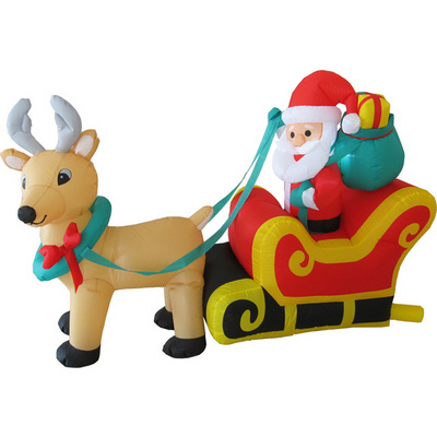 Holiday inflatable Santa Reindeer Sleigh for Christmas decoration toy