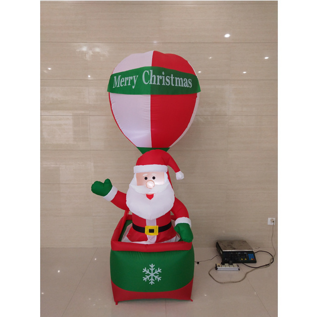 Christmas Giant inflatable Santa in hot air balloon decoration toy