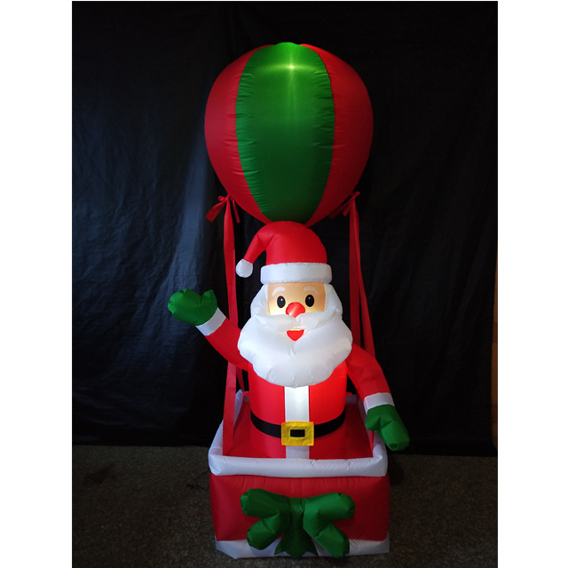 Christmas Giant inflatable Santa in hot air balloon decoration toy