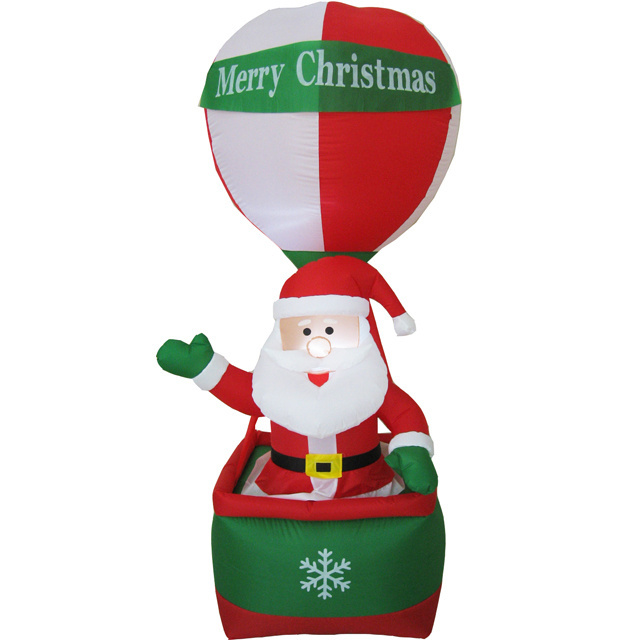 Christmas Giant inflatable Santa in hot air balloon decoration toy