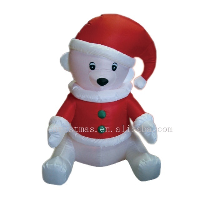 Happy holiday inflatable  polar bear for Christmas decoration