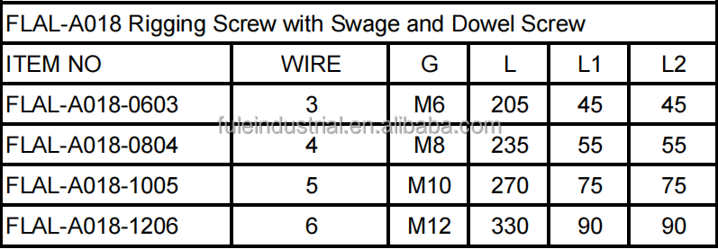 Wholesale Rigging Hardware Tensioner Screw Fitting 304/316 Stainless Steel M6 M8 M10 M12 Rigging Screw With Swage And Dowel