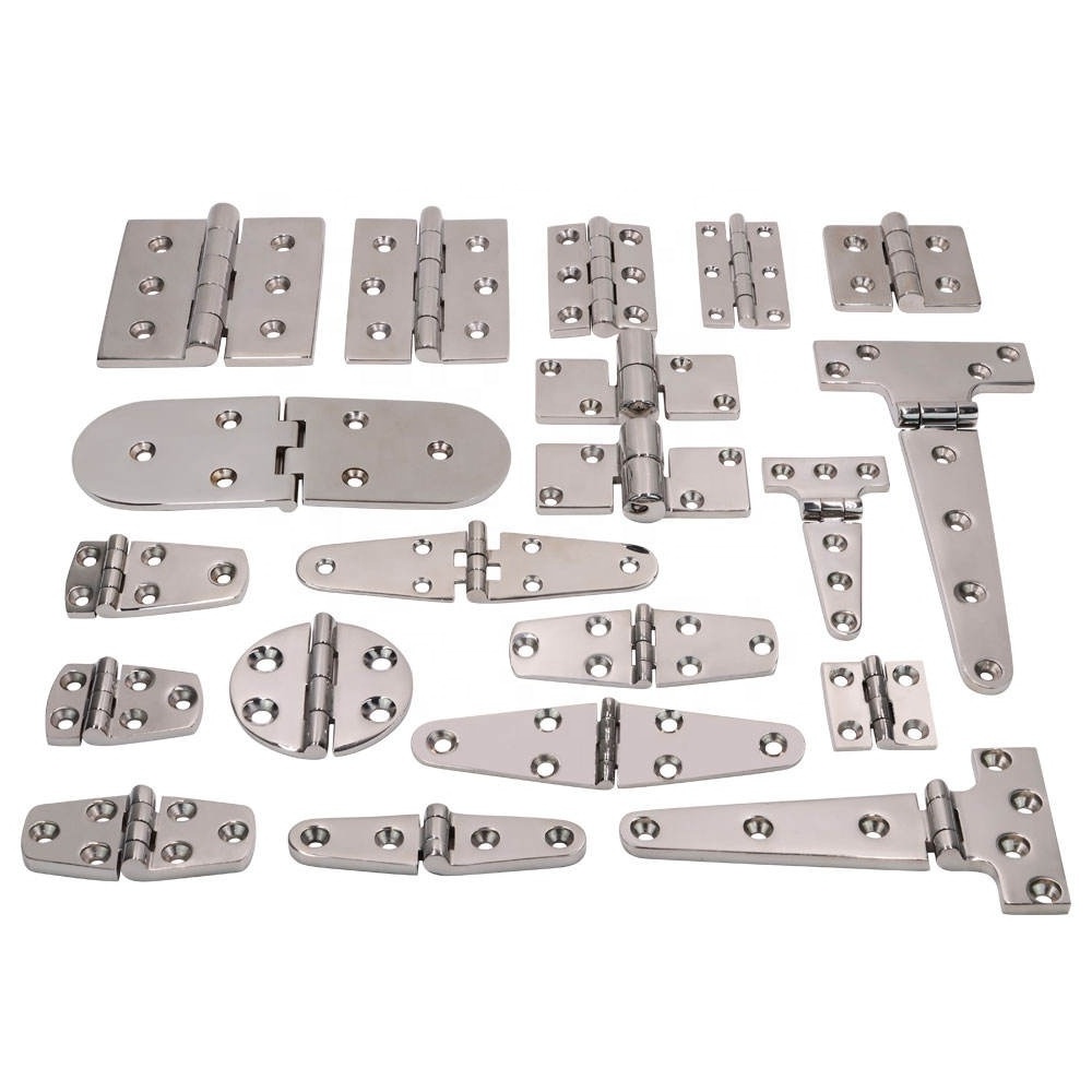 Heavy-Duty 304 Stainless Steel Boat Cabin Door Hinge Cast Hardware Casting Offset Mirror Polishing SS Marine Door Window Hinges