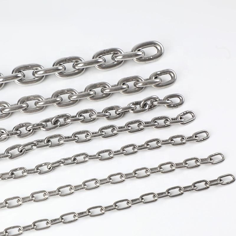 SS 304 316 Stainless Steel Twist Link Chain For Door Curtain Hanging Hammock Swing Dog Cat Fitness Marine Anchor Chain Link