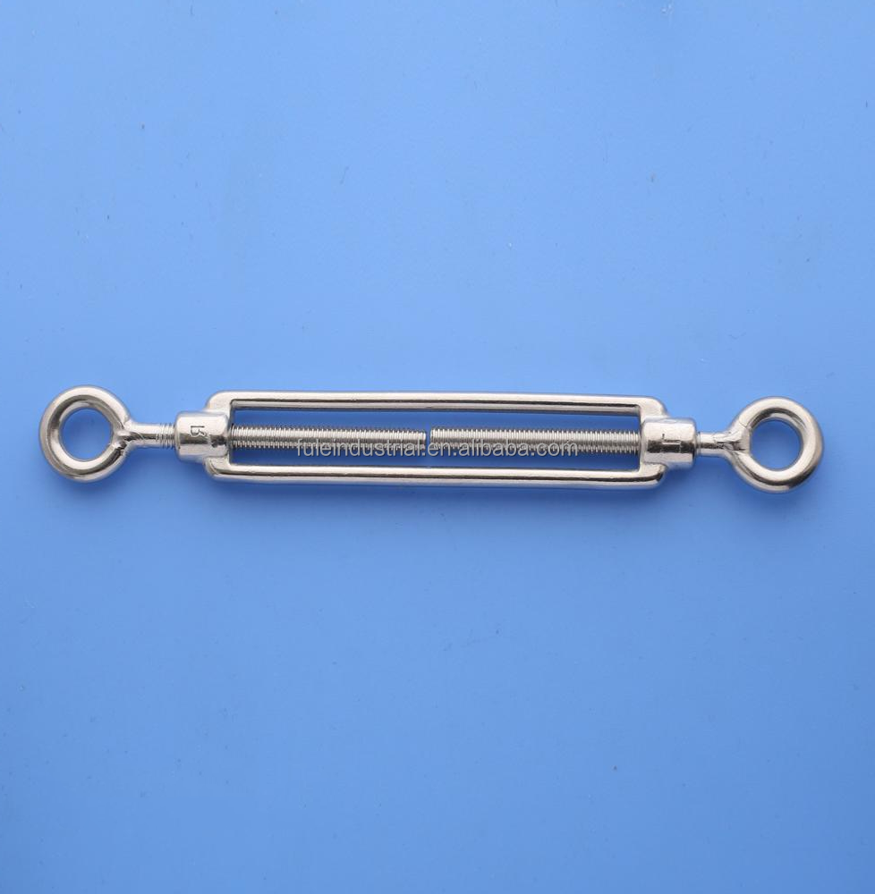 DIN1480 Adjustable Wire Rope Tensioner Rigging Screw Eye Hook M12 Ss 304 Stainless Steel 316 Open Body Frame Turnbuckle Hook Eye