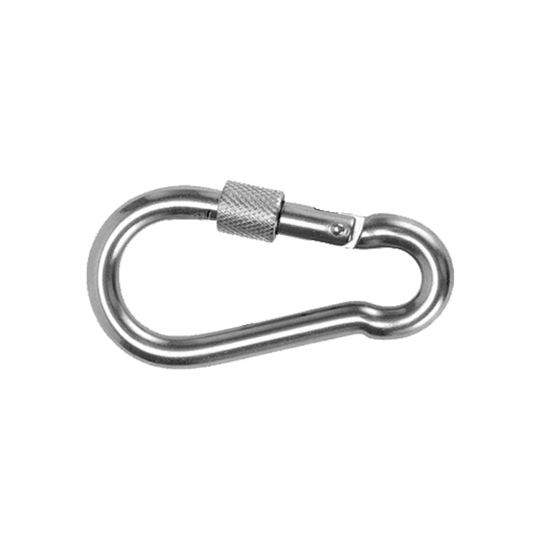 Heavy Duty Metal Safety Sling Snap Hook DIN5299 D Stainless Steel 316 Marine Grade HK Spring Snap Hook Carabiner with Screw Lock