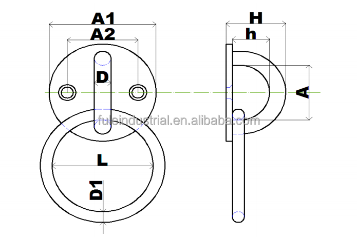 Wholesale Rigging Hardware 304/316 Stainless Steel Marine Grade Hardware Wall Mounted Ring M5 M6 M8 Round Pad Eye With Ring