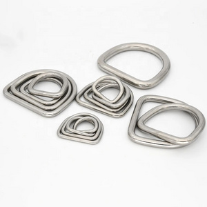 Custom Fully Weld Metal D-Ring Stainless Steel Adjustable Seamless D Ring Buckle For Belt Bag Handbag Backpack Straps Dog Leash