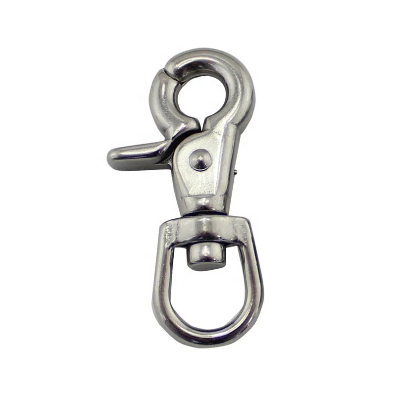 Wholesale 304 Stainless Steel Webbing Bag Trigger Lobster Claw Clasp Metal Swivel Carabiner Spring Eye Trigger Clips Snap Hooks