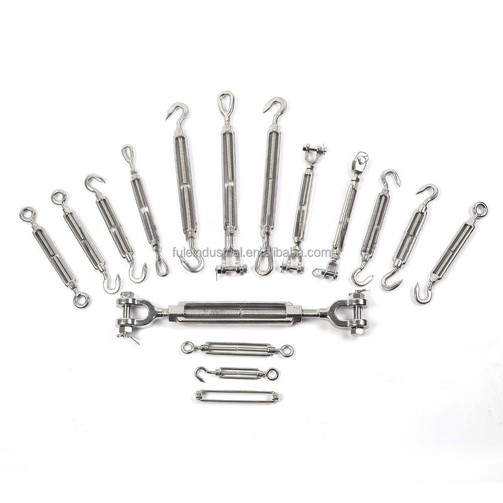 Cable Railing Systems 304 Stainless Steel Wire Tensioner Tightener with Thimbles Crimping Sleeve Hook & Eye Turnbuckle Kit