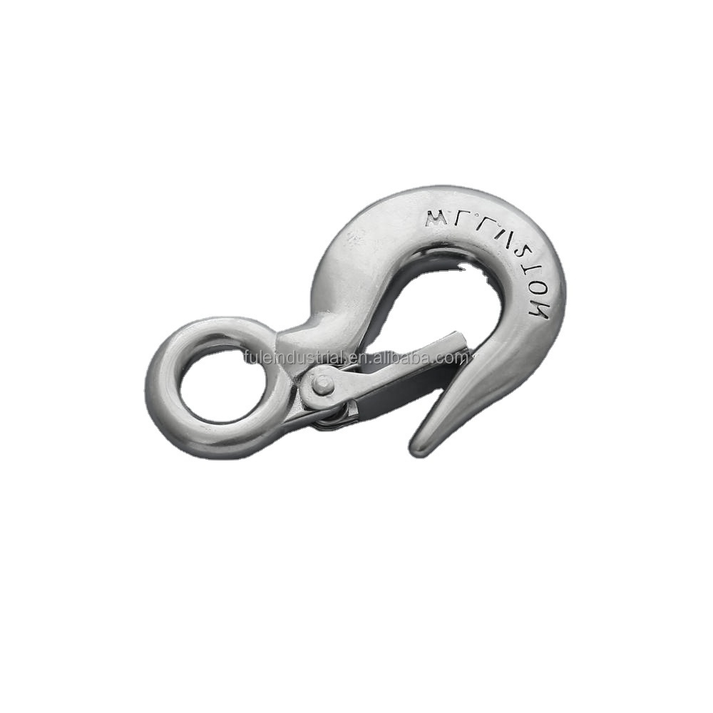 Heavy Duty Ss 304 316 Stainless Steel Marine Hardware Clevis Slip Crane Hook Lifting Eye Slip Hook With Safety Latches