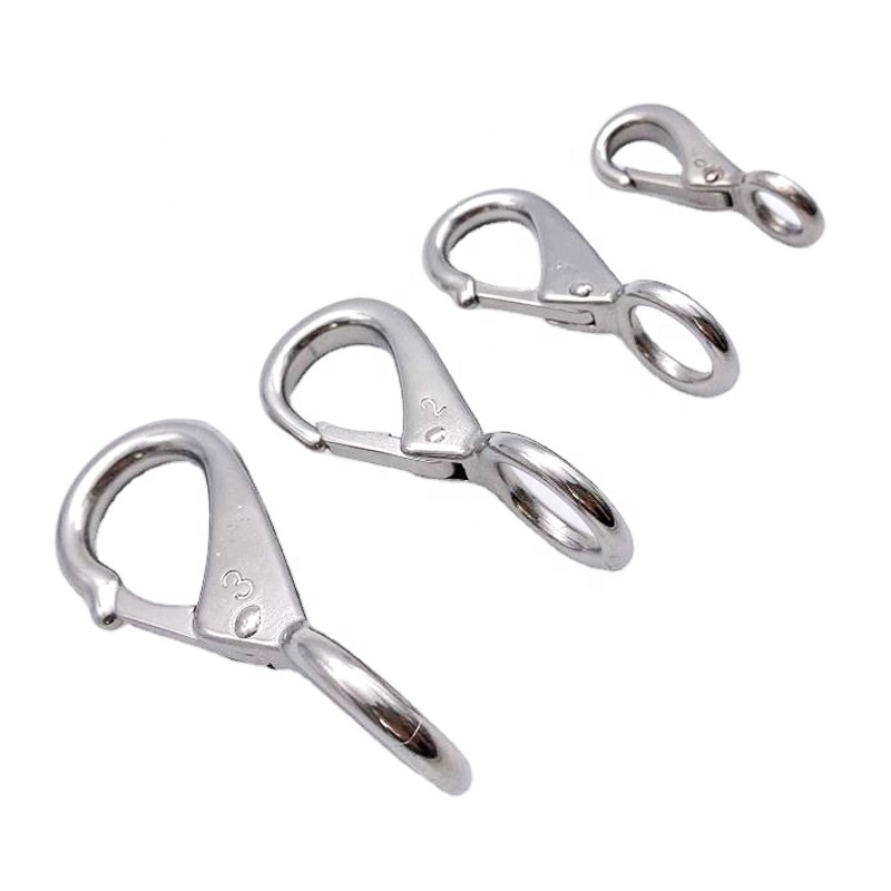 Factory Snap Hook Fixed Eye Snap Dog Chain Hook Stainless Steel Durable Bag Strap Carabiner Metal Fixed Eye Bolt Snap Hook Clips