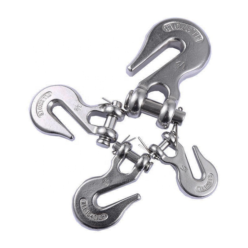 316 Stainless Steel Pin Clevis Eye Hoist Hook Rigging Tow Transport Truck Trailer 1/4 3/8 1/2 Clevis Grab Hook With Safety Latch