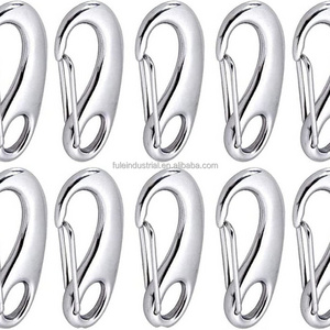 Factory Safety Metal Quick Release Spring Gate Snap Hook Clip Stainless Steel 304/316 Oval Carabiner Egg Shaped Fixed Snap Hook