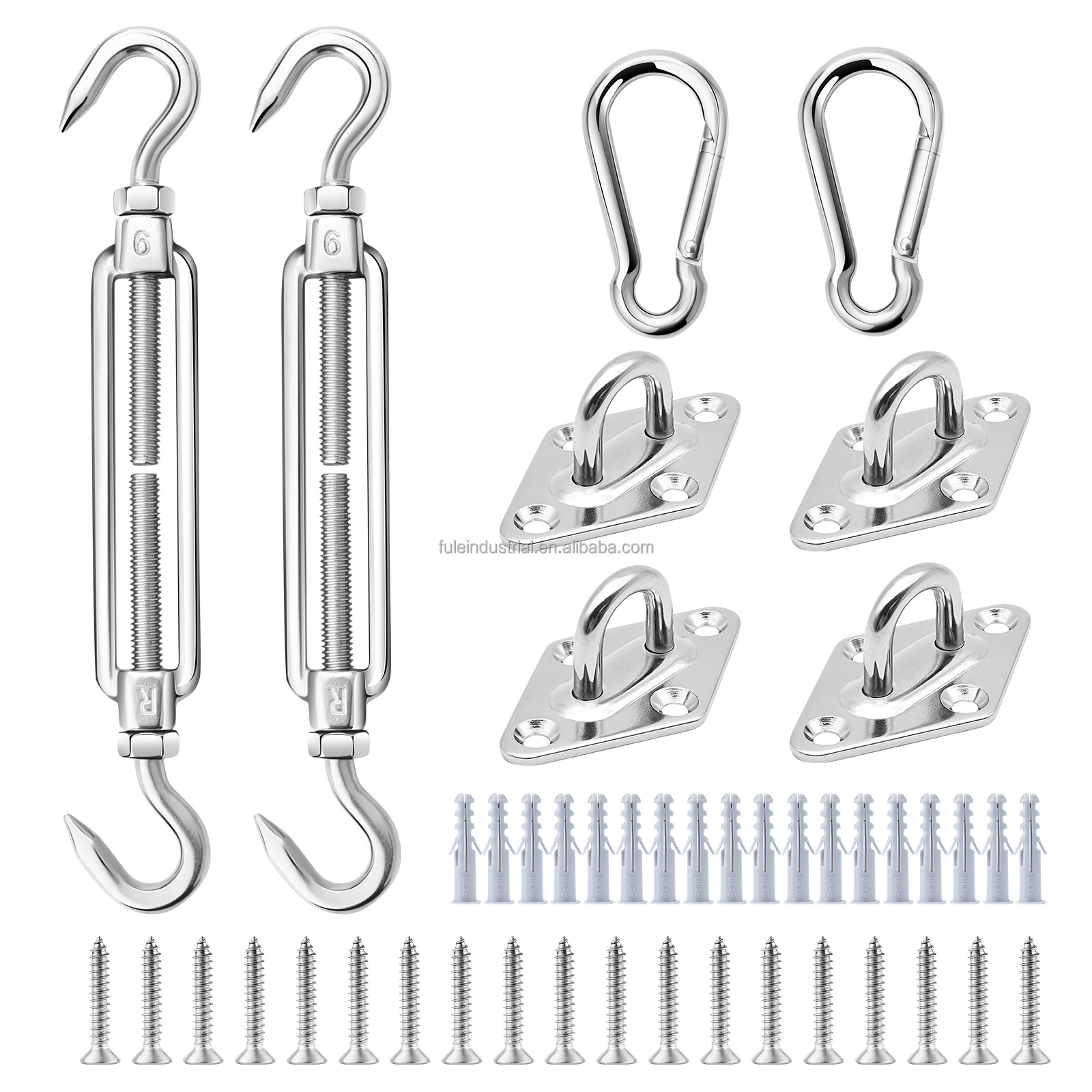 Garden Sun Shade Sail Cable Wire Rope Hook Accessories Awning Fixing Parts Triangle Sunshade Shade Sail Hardware Hanging Set Kit