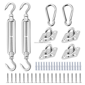 Garden Sun Shade Sail Cable Wire Rope Hook Accessories Awning Fixing Parts Triangle Sunshade Shade Sail Hardware Hanging Set Kit