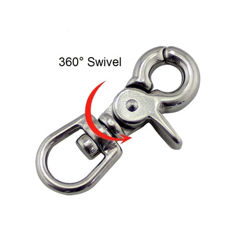 Wholesale 304 Stainless Steel Webbing Bag Trigger Lobster Claw Clasp Metal Swivel Carabiner Spring Eye Trigger Clips Snap Hooks