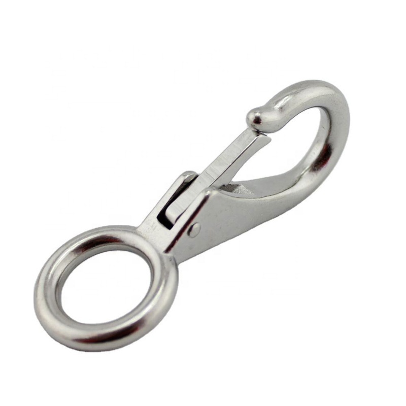 Factory Snap Hook Fixed Eye Snap Dog Chain Hook Stainless Steel Durable Bag Strap Carabiner Metal Fixed Eye Bolt Snap Hook Clips