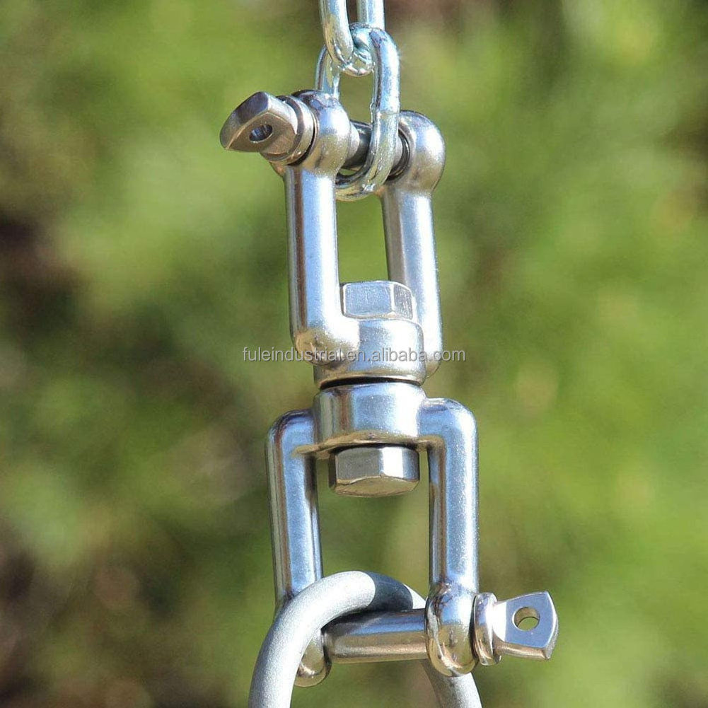 Stainless Steel Double Ended Jaw to Jaw Swivel Link Chain Ring Connector Swivel for Marine Swivel Swing Hammock Hanging Rotating