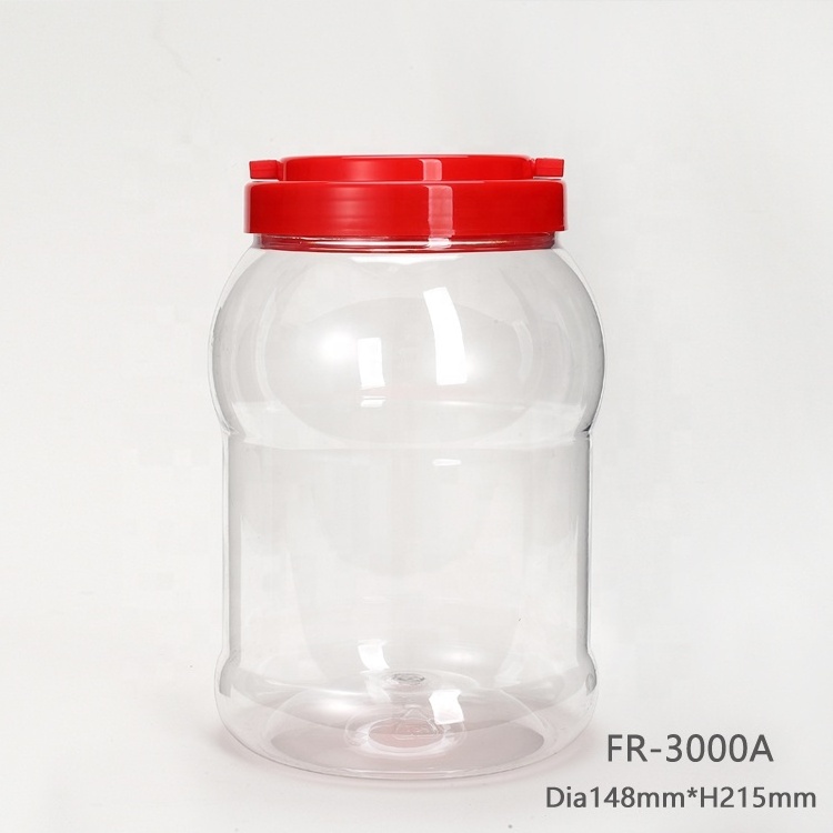 Big Container Food Empty Candy Toy Jar Pet Plastic Jar 3L-4L