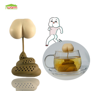 Customized Hot Sale Poo shape Silicone Tea Strainer for brewing Loose Leaf Tea Infuser Silicone Tea infuser filter wholesale