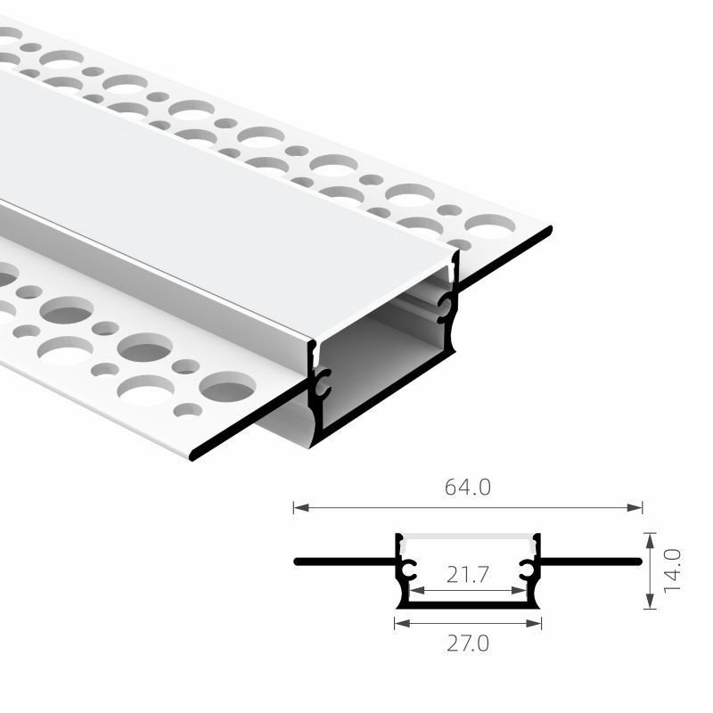 For Ceiling Light Bar Lighting Black Strips Channel Extrusion Recessed Drywall  Gypsum Trimless Plaster In Aluminium Led Profile