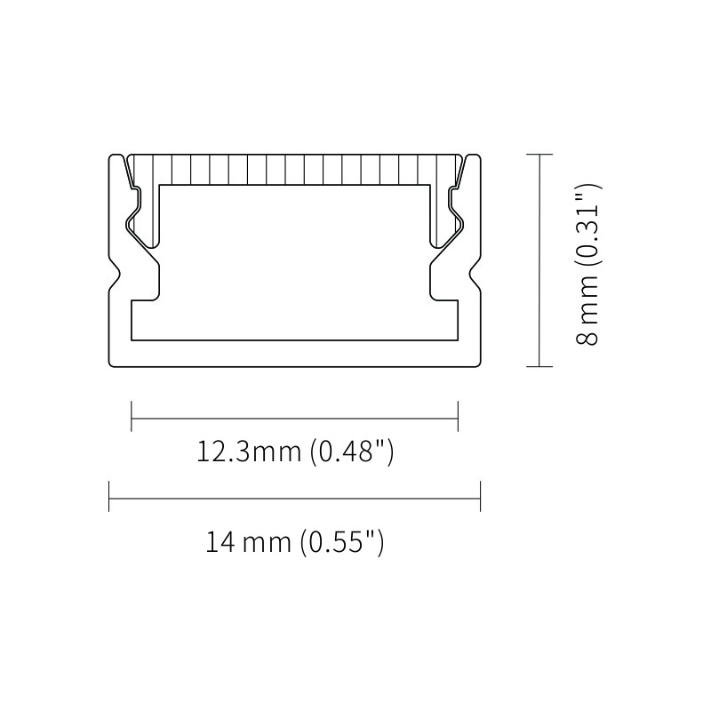 KA1714*8mm small aluminum profile led strip light