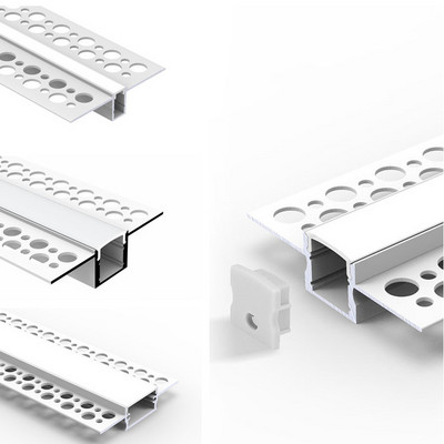 For Ceiling Light Bar Lighting Black Strips Channel Extrusion Recessed Drywall  Gypsum Trimless Plaster In Aluminium Led Profile