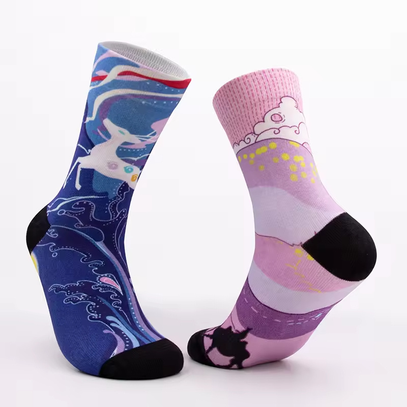 Wholesale Thigh High Polyester Unisex Blank Sublimation Crew Socks Polyester Short Socks To Sublimate