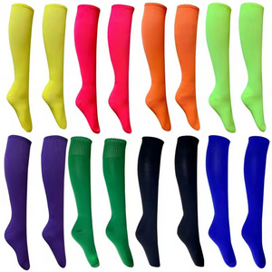 Solid Color Knee High Tube Football Colorful Football Soccer Athletic Team Sporty Socks For Men Women