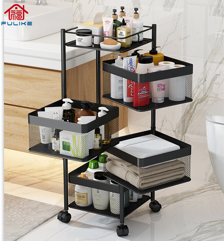 low price hot sales Metal layers Rotating Kitchen Vegetable spice jar set storage rack multi-functional