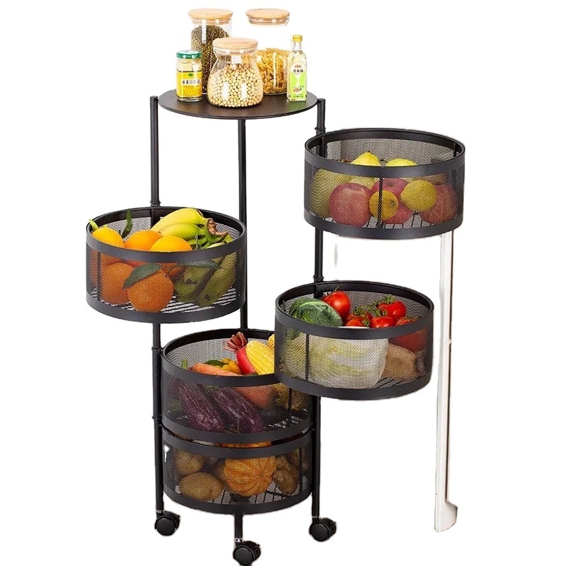 low price hot sales Metal layers Rotating Kitchen Vegetable spice jar set storage rack multi-functional