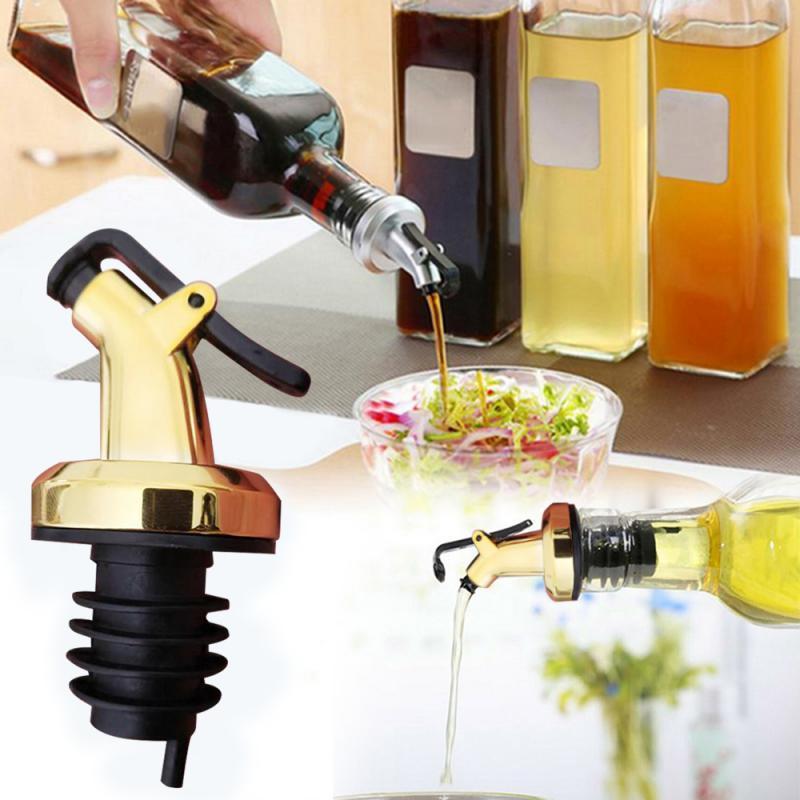 Oil Bottle Stopper Rubber Lock Plug Seal Leak-proof Food Grade Plastic Nozzle Sprayer Liquor Dispenser Wine Pourers Bar Tools